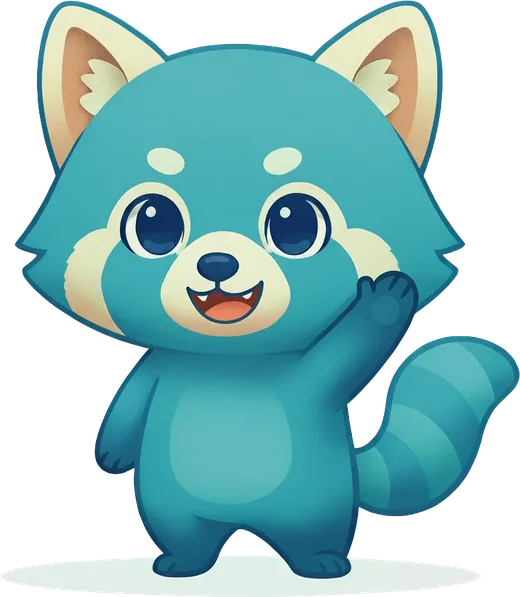 Noru, el panda rojo de Notu, saludando
